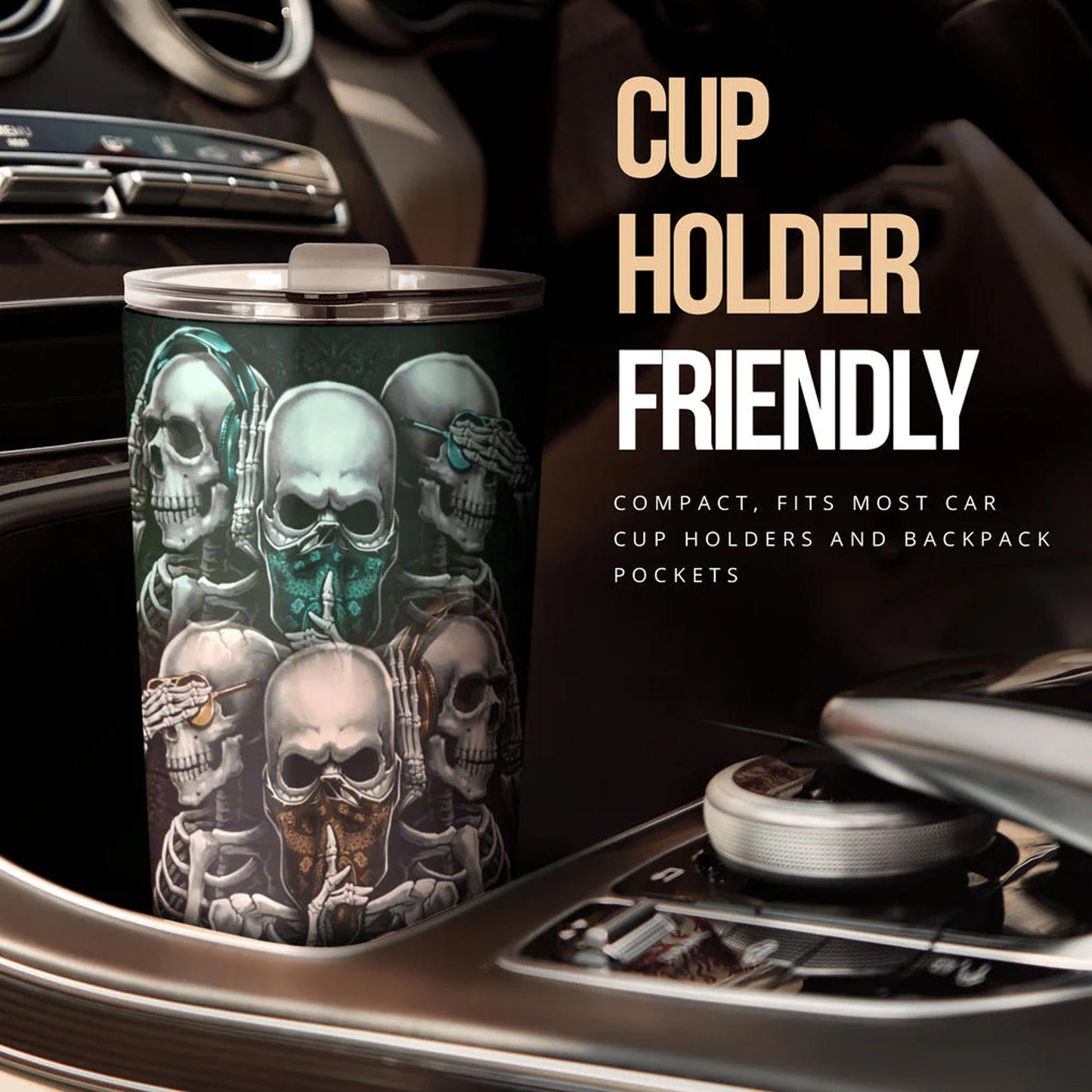 See no hear no speak no skull,  Gothic skull cup mug tumblr, skull travel tumbler, skull mug grim reaper gothic mug cup to travel, skull mug