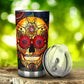 Day of the dead skull tumbler, sugar skull cup mug tumbler, candy skull tumblr, skull tumbler mug cup, Floral skull gothic mug cup tumbler