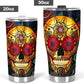 Day of the dead skull tumbler, sugar skull cup mug tumbler, candy skull tumblr, skull tumbler mug cup, Floral skull gothic mug cup tumbler