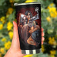 Flame skull travel mug, grim reaper mug, skeleton cup, grim reaper travel mug, flame skull tumbler, flaming skull tumbler, death travel mug