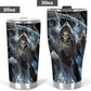 Skull gothic tumbler, flame skull travel mug, christmas cup, rose skull tumbler, skeleton cup, death tumbler skull cup rose skull travel mug