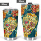 Day of the dead skull tumbler mug cup, Candy skull cup mug tumbler, skull tumblr mug cup, Calaveras mexican skull Halloween mug cup tumbler