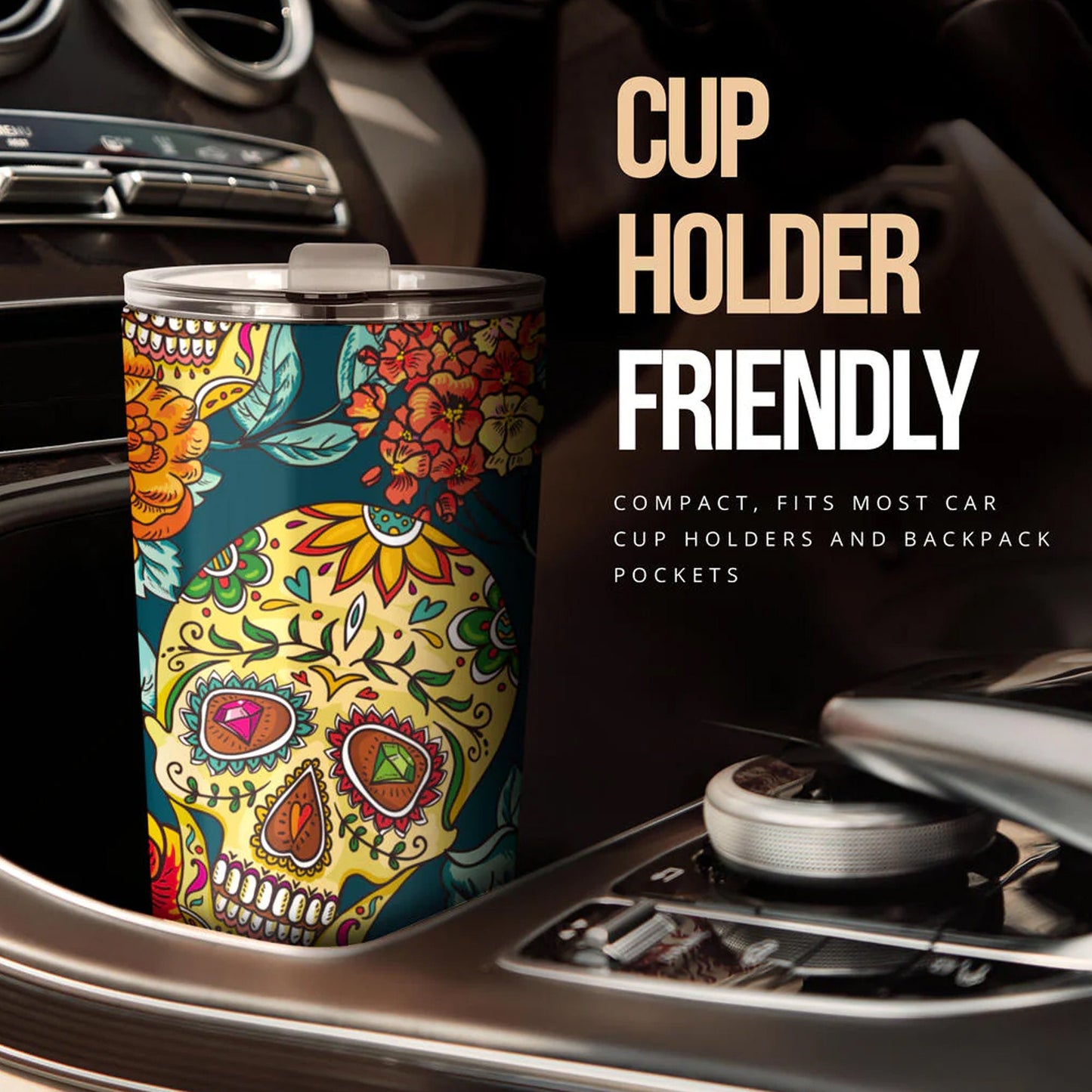Day of the dead skull tumbler mug cup, Candy skull cup mug tumbler, skull tumblr mug cup, Calaveras mexican skull Halloween mug cup tumbler