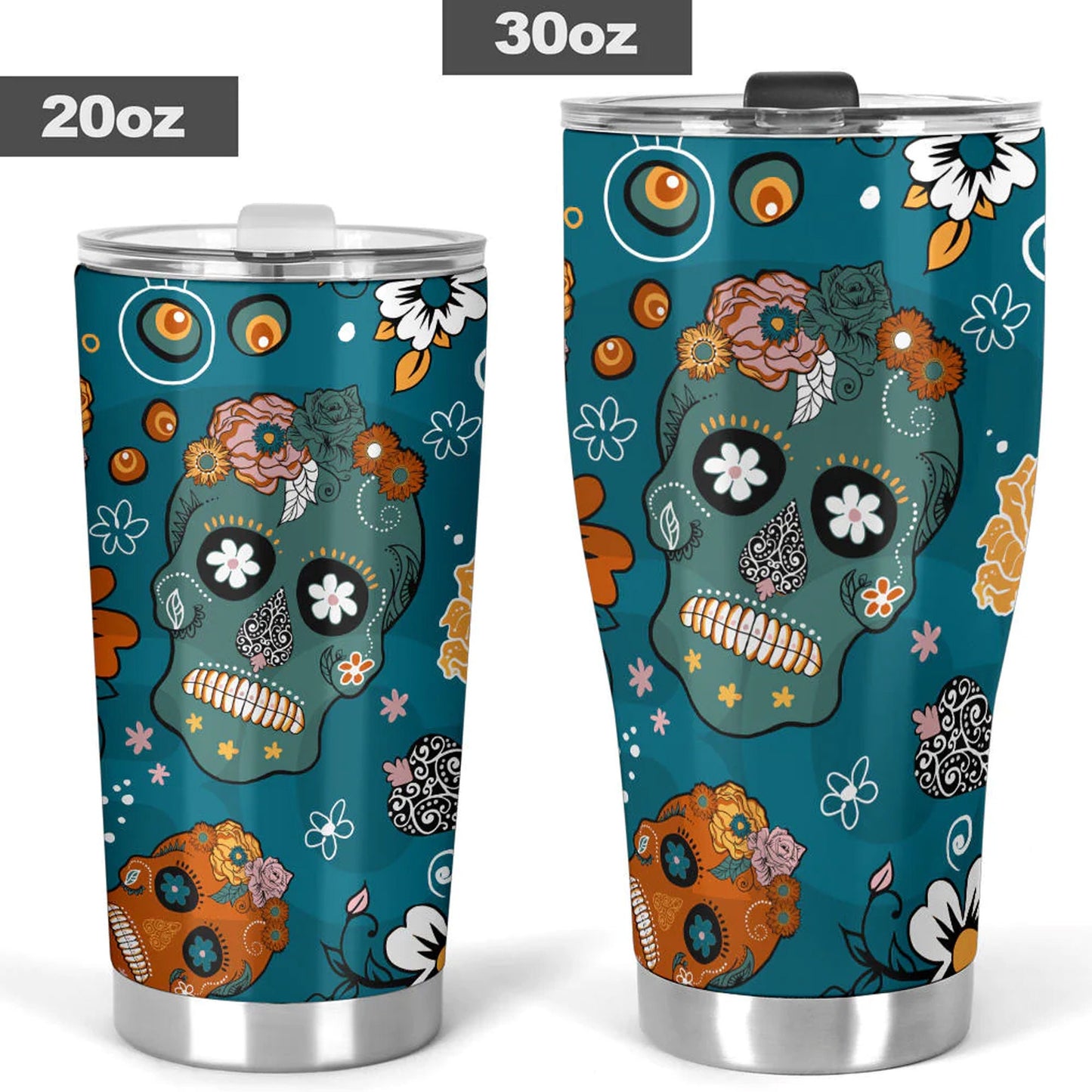 Mexican calaveras skull tumbler mug cup, Candy skull cup mug tumbler, sugar skull tumblr mug cup, skeleton skull Halloween mug cup tumbler