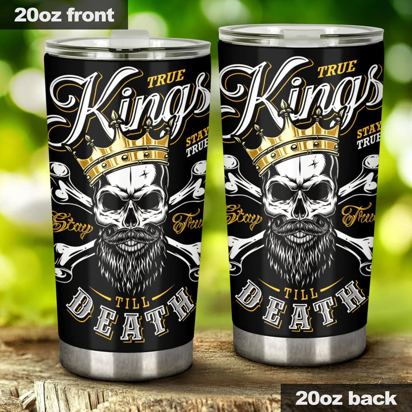 KING skull tumbler mug cup, death skull cup mug, skull travel tumbler Gothic skull mug tumbler reaper skull mug grim reaper gothic mug cup