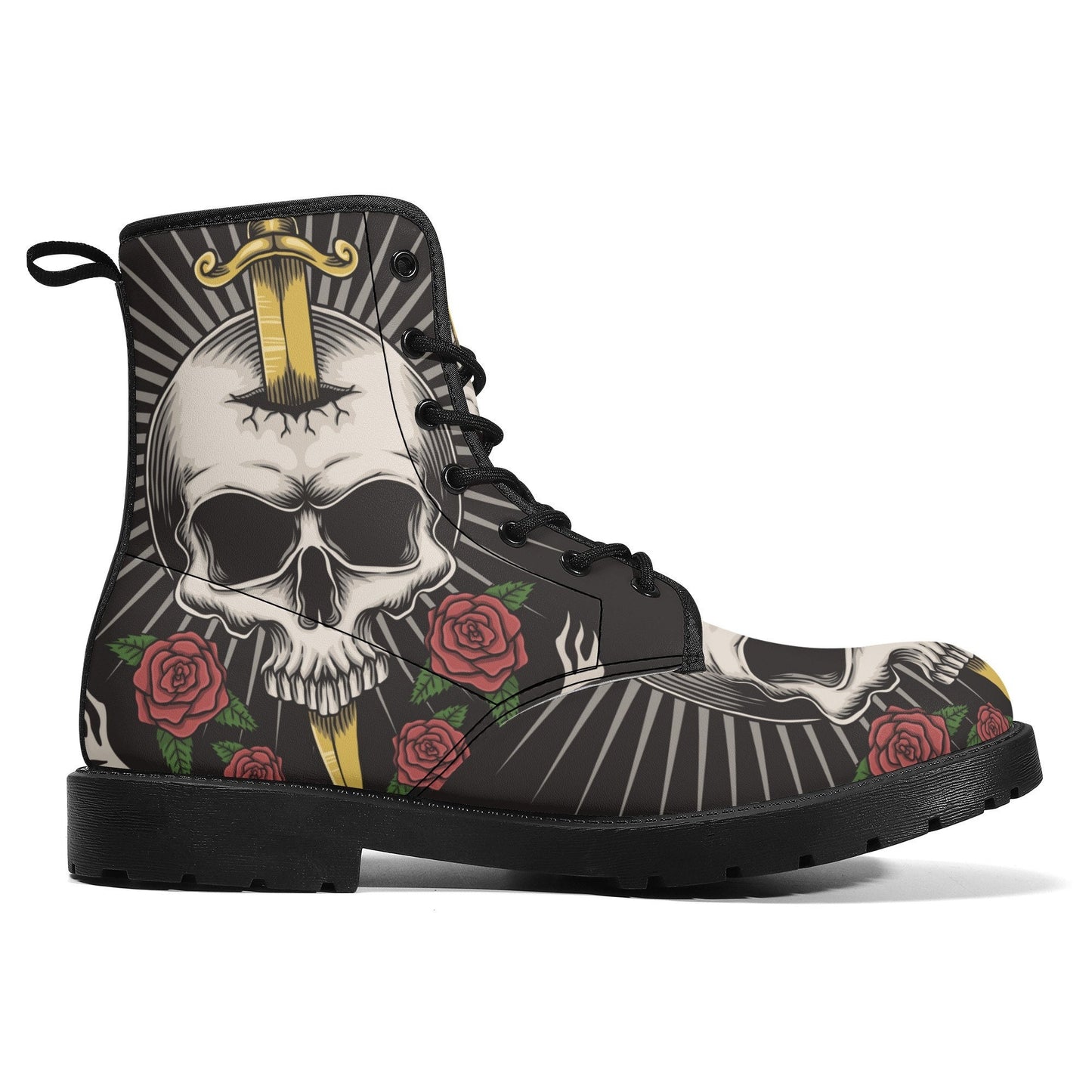 Sword skull grim reaper boots for men women, Halloween skull gothic women boots skeleton boots, Horror grim reaper leather skull boots shoes