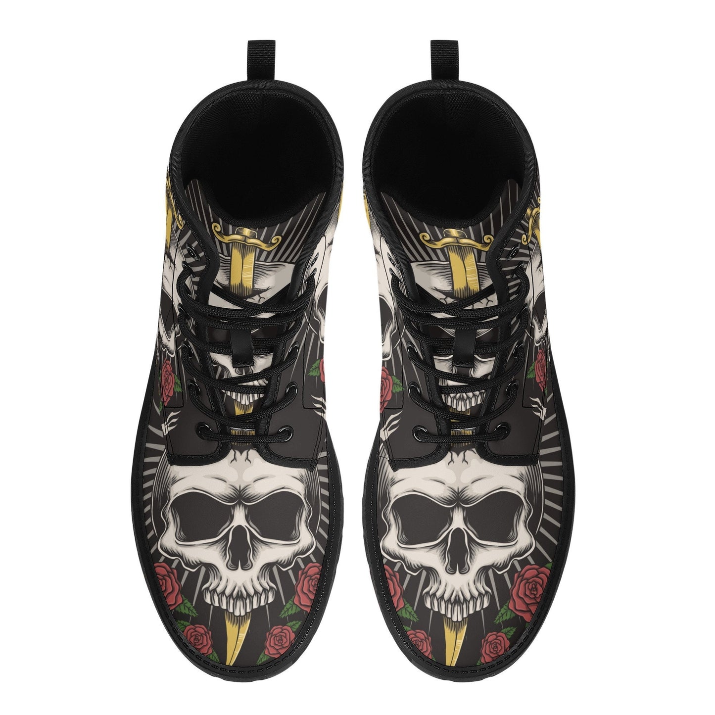 Sword skull grim reaper boots for men women, Halloween skull gothic women boots skeleton boots, Horror grim reaper leather skull boots shoes