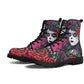 Floral sugar skull girl boots for women grim reaper gothic women boots Halloween Candy skull skeleton boots, rose mexico skull leather boots