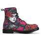 Floral sugar skull girl boots for women grim reaper gothic women boots Halloween Candy skull skeleton boots, rose mexico skull leather boots