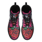 Floral sugar skull girl boots for women grim reaper gothic women boots Halloween Candy skull skeleton boots, rose mexico skull leather boots