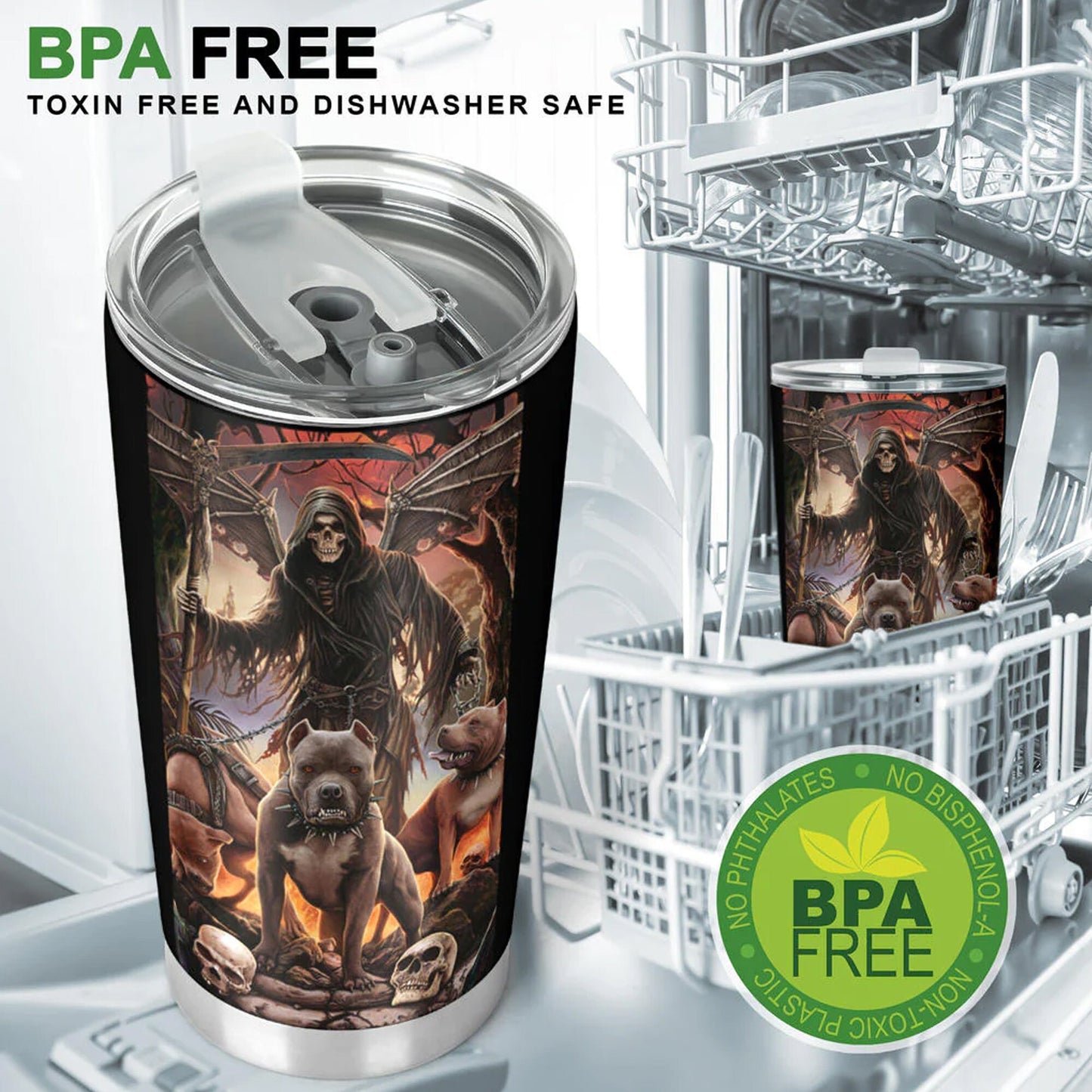 Floral skull tumbler, flower skull cup mug tumblr skull rose skull  travel tumbler Gothic skull mug tumbler skull mug grim reaper gothic mug