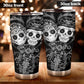Sugar skull couple tumbler, Candy skull cat cup mug tumblr sugar skull love tumbler cup, skull mug tumbler day of the dead cat skull tumbler