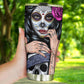 Sugar skull girl tumbler, Candy skull cat cup mug tumblr sugar skull love tumbler cup, skull mug tumbler day of the dead candy skull tumbler