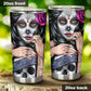 Sugar skull girl tumbler, Candy skull cat cup mug tumblr sugar skull love tumbler cup, skull mug tumbler day of the dead candy skull tumbler