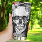 Floral skull tumbler cup Goth skull cup mug Halloween skull tumbler Rose skull mug tumbler skull heart mug, Christmas skull gothic mug cup