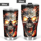 Flaming skull tumbler cup Goth skull cup mug Halloween skull tumbler Fire skull mug tumbler skull heart mug, Christmas skull gothic mug cup