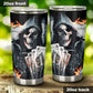 Grim reaper skull tumbler cup, skull Halloween tumbler cup mug, Gothic skull mug tumbler skull reaper mug Christmas skull gothic tumbler cup