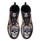Candy skull day of the dead girl leather boots, Sugar skull girl boots men women, Dia de los muertos skull boots shoes, Floral skull boots