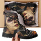 Day of the dead girl leather boots Candy skull girl boots men women Dia de los muertos skull girl boots shoes Mexico sugar skull boots shoes