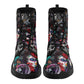 Calaveras skull day of the dead leather boots Sugar Calaveras skull boots men women, Dia de los muertos skull boots shoes, Candy skull boots