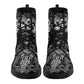 Sugar skull love day of the dead leather boots Calaveras skull boots men women Dia de los muertos Mexico skull boots shoes Candy skull boots