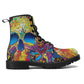 Floral skull grim reaper boots, Halloween Skeleton skull boots, Gothic pattern boots, Death skull grim reaper leather skull in fire boots