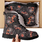 Gothic grim reaper leather boots, Halloween Skeleton skull boots, Gothic pattern boots, Horror skull punisher leather skull in fire boots