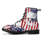 American flag skull leather boots men women, Halloween Skeleton skull boots Gothic boots Floral skull punisher leather boots shoes sneakers