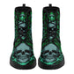 Halloween Death skull boots, Gothic grim reaper leather boots, Christmas skull boots, Horror skull punisher leather skull evil boots shoes
