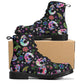 Dia de los muertos skull boots shoes, Mexican skull day of the dead leather boots Sugar Calaveras skull boots men women, Candy skull boots
