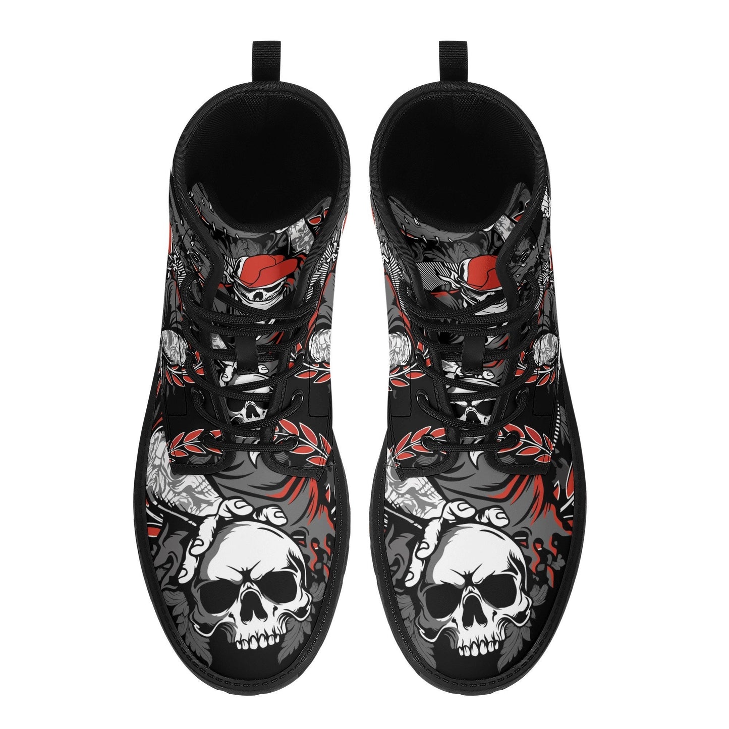 Gothic grim reaper leather boots, Halloween Goth skull boots, Christmas skull boots, Baseball skull punisher leather skull evil boots shoes