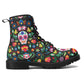 Dia de los muertos skull boots shoes, Mexican skull day of the dead leather boots Sugar Calaveras skull boots men women, Candy skull boots