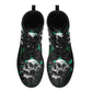 Gothic grim reaper leather boots, Halloween Goth skull boots, Christmas skull boots, Horror skull punisher leather skull evil boots shoes