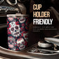 Day of the dead tumbler, sugar skull cup mug tumbler, Dia de los muertos  skull tumbler mug cup candy skull calaveras gothic mug cup tumbler