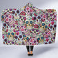 Sugar skull hooded blanket, Halloween candy skull blanket hoodie, Day of the dead hoodie blanket, Calaveras Mexican skull hoodie blanket