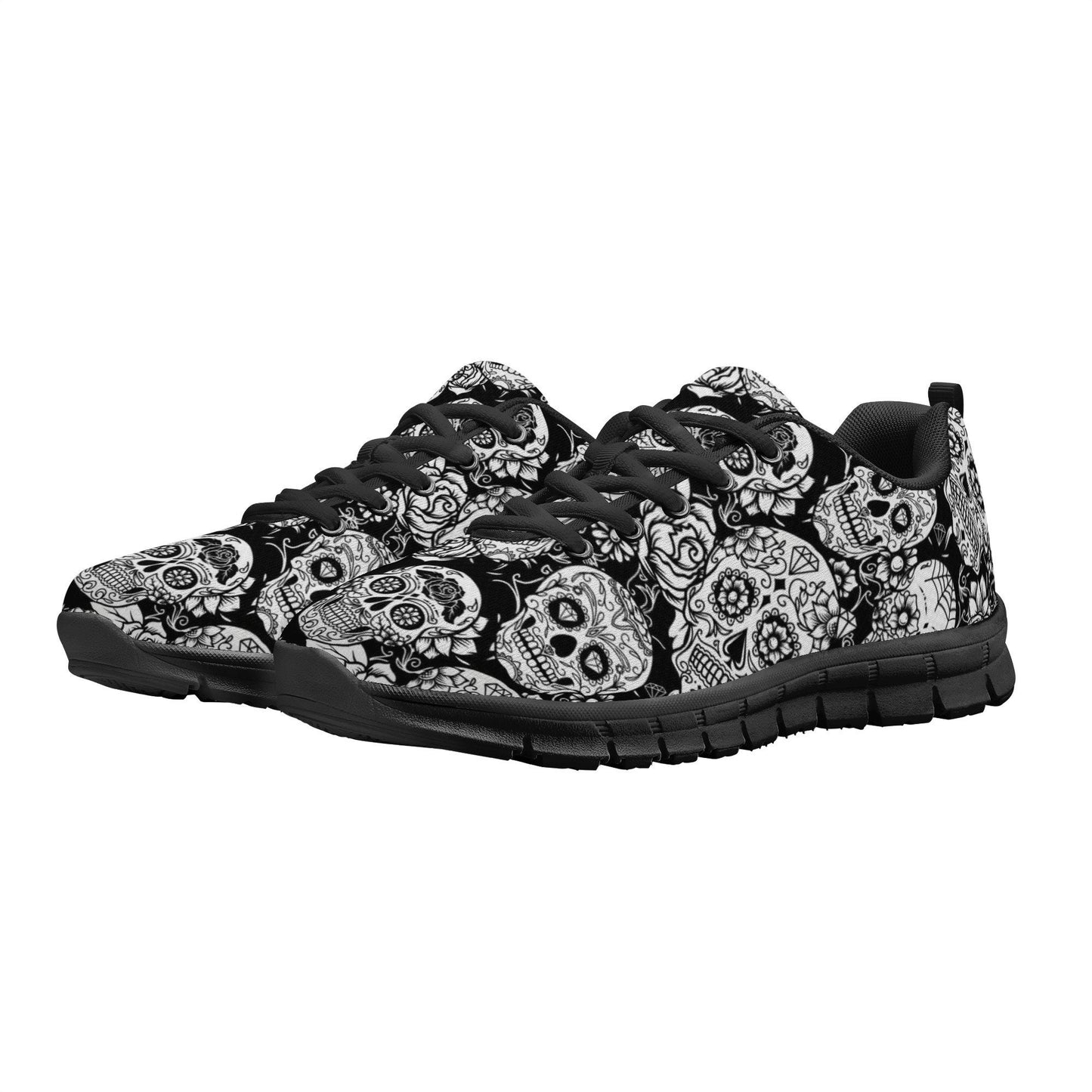 Sugar skull sneakers shoes, Candy skull running shoes, Day of the dead Mexican skull sneaker running shoes, sugar skull gothic running shoes