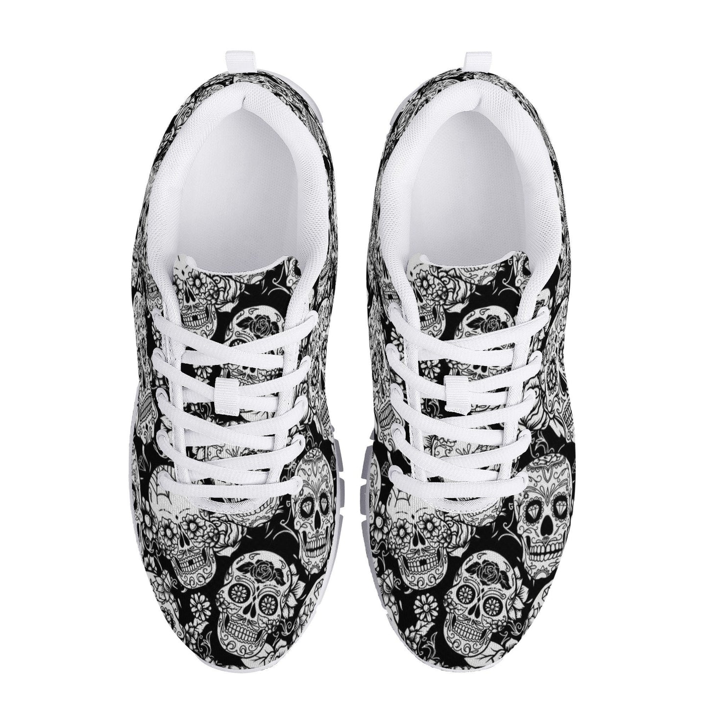 Sugar skull sneakers shoes, Candy skull running shoes, Day of the dead Mexican skull sneaker running shoes, sugar skull gothic running shoes