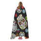 Dia de los muertos skull blanket hoodie, sugar skull hooded blanket adult, cinco de mayo skull christmas hooded blanket, sugar skull blanket