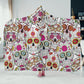 Sugar skull blanket hooded, mexico hooded fleece blanket, mexican skull throw hooded, sugar skull girl fleece blanket, floral skull blanket
