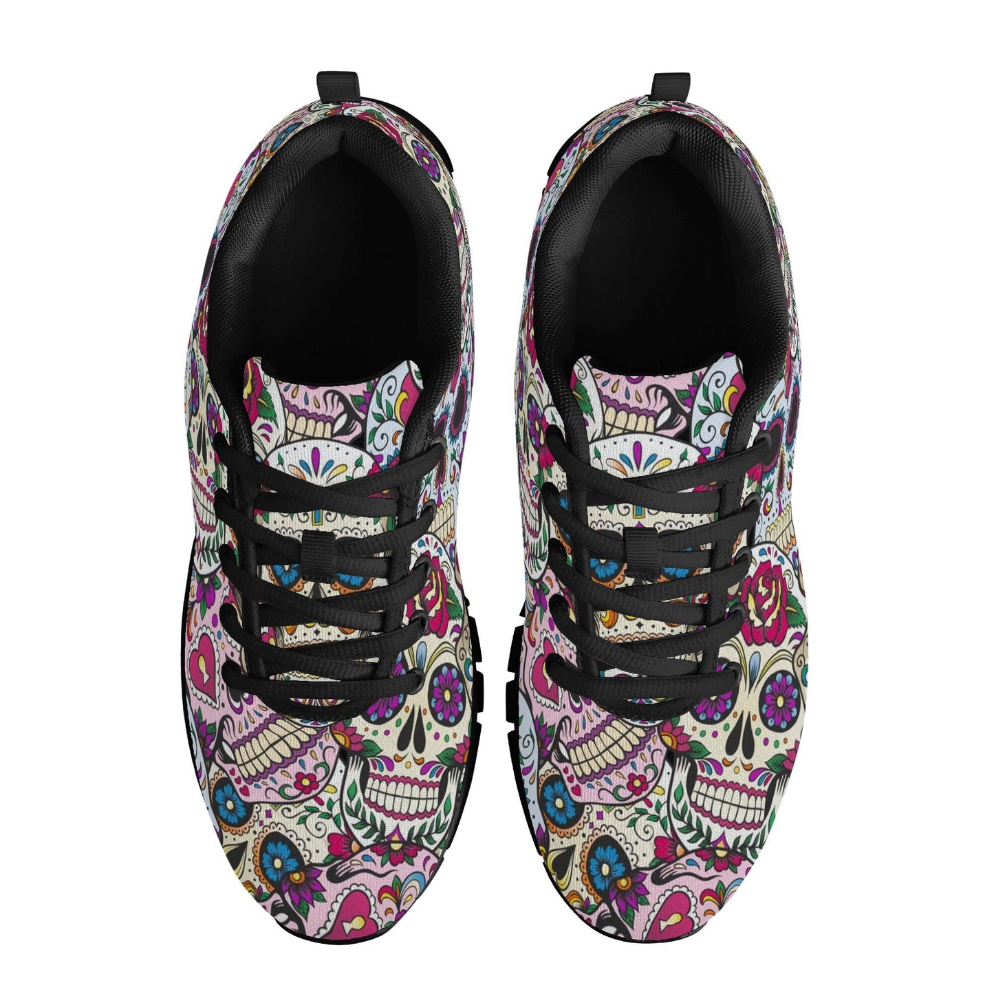 Candy skull athletic shoes, sugar skull unisex sneakers, dia de los muertos skull running sneakers, day of the dead unisex sneakers shoes