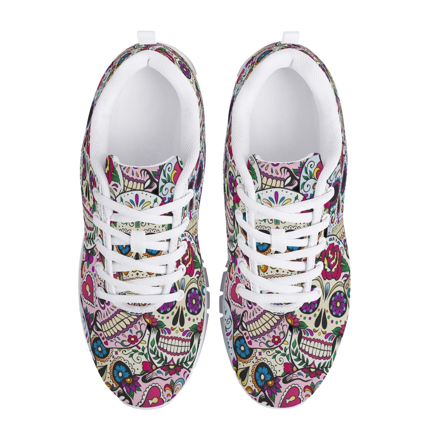 Candy skull athletic shoes, sugar skull unisex sneakers, dia de los muertos skull running sneakers, day of the dead unisex sneakers shoes