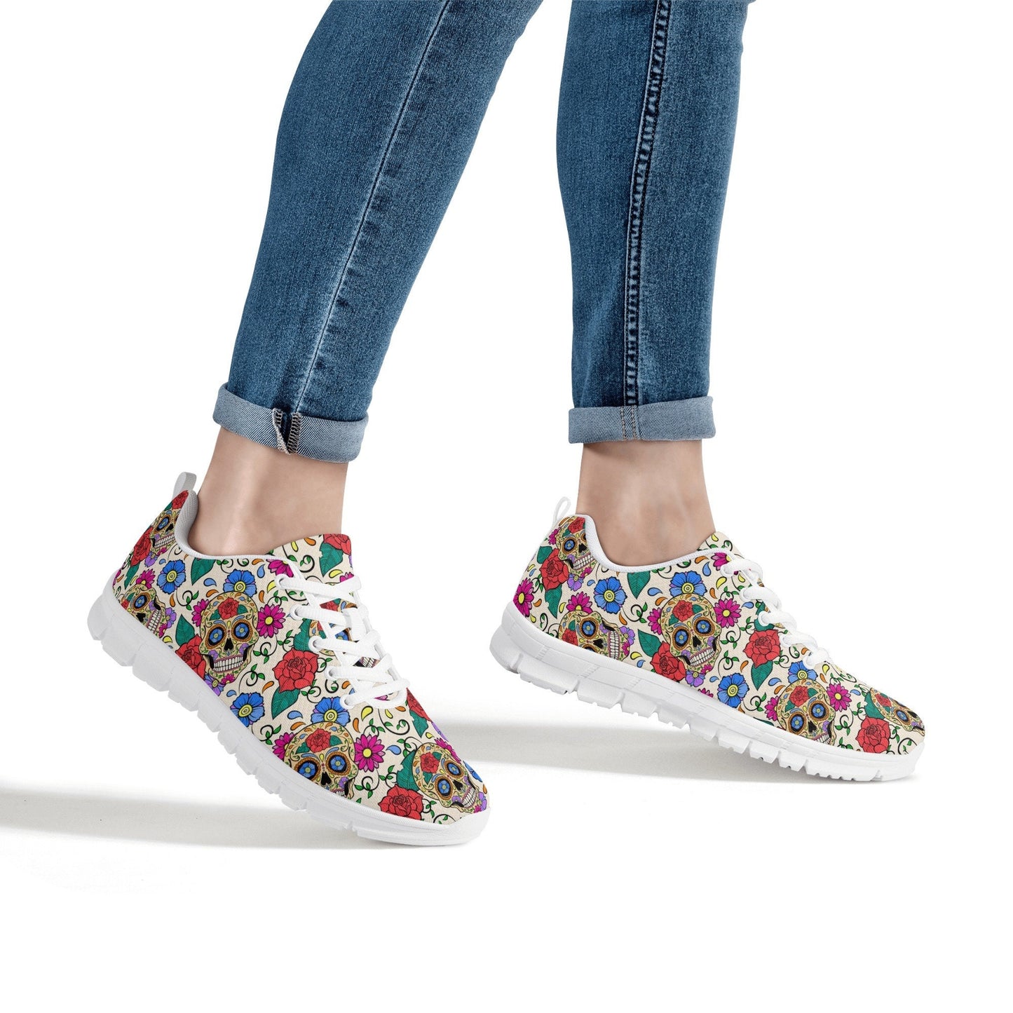 Candy skull athletic sneakers, dia de los muertos skull athletic running shoes, sugar skull athletic sneakers, candy skull athletic shoes