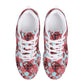 Floral skull lighweight running shoes, mexico athletic running shoes, floral skull lifestyle footwear, dia de los muertos skull running shoe