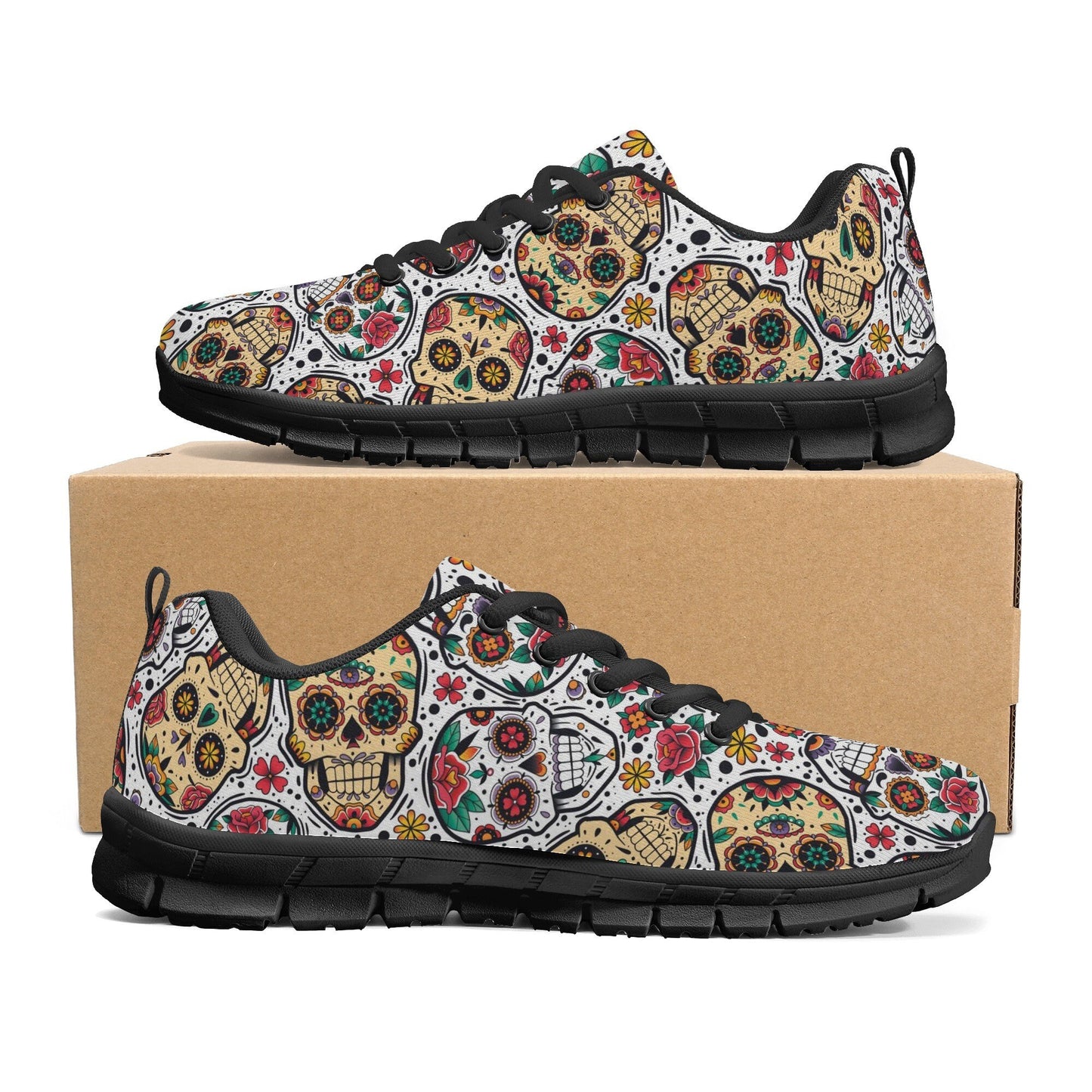 Mexico shoes, mexico running shoes, day of the dead lightweigh shoes, mexico athletic sneakers mexico shoes, sugar skull girl lifestyle shoe