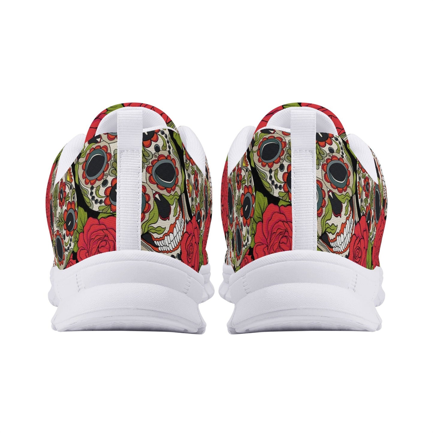 Mexico running sneakers, floral sugar skull athletic running shoes, calaveras skull shoes, mexico breathable sneakers, sugar skull shoes