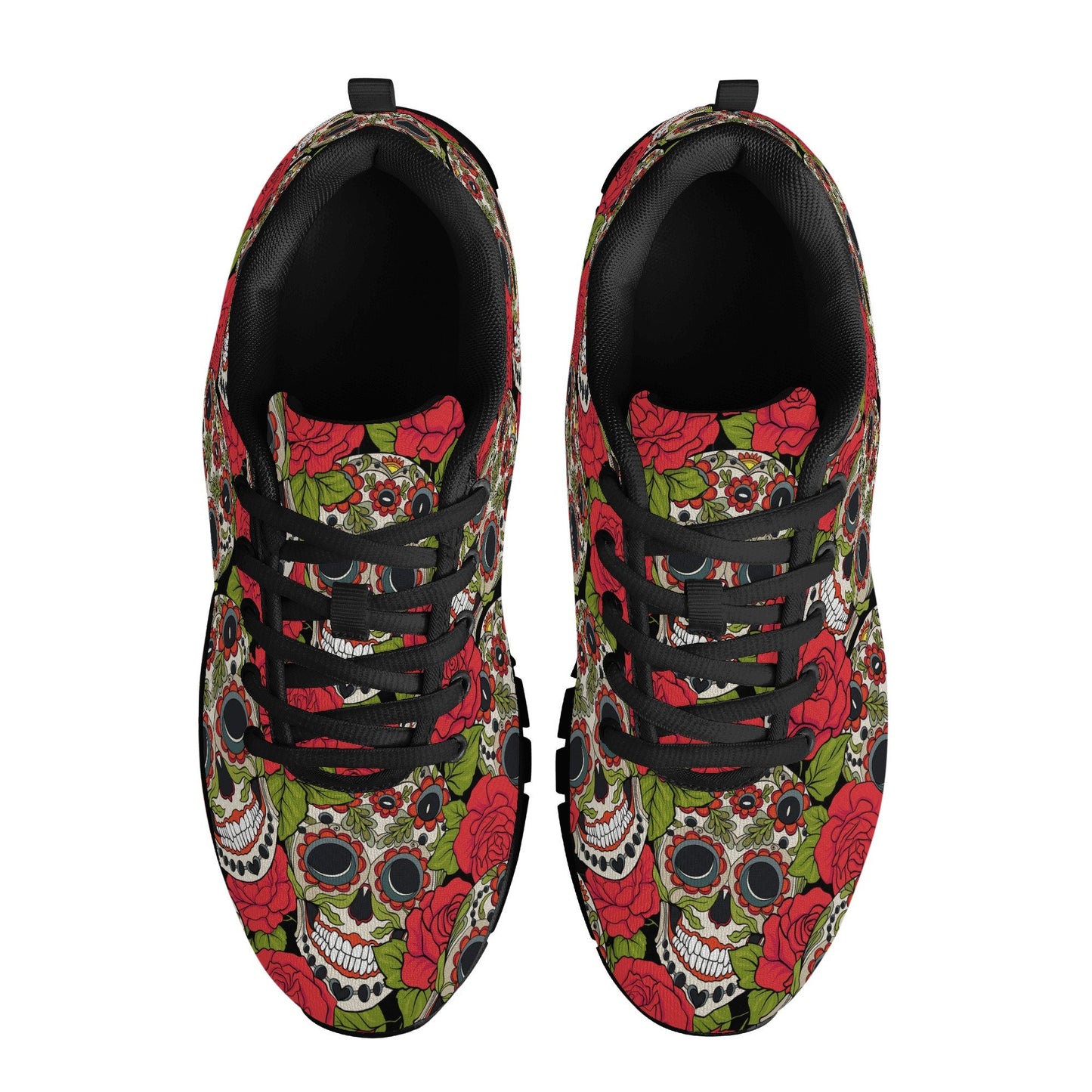Mexico running sneakers, floral sugar skull athletic running shoes, calaveras skull shoes, mexico breathable sneakers, sugar skull shoes