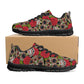 Mexico running sneakers, floral sugar skull athletic running shoes, calaveras skull shoes, mexico breathable sneakers, sugar skull shoes