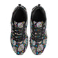Floral sugar skull unisex sneakers, dia de los muertos skull lifestyle footwear, floral skull lifestyle footwear, floral sugar skull shoes