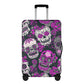 Floral skull washable luggage cover, sugar skull girl travel suitcase cover, candy skull coloful luggage cover, candy skull luggage cover