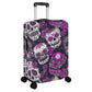 Floral skull washable luggage cover, sugar skull girl travel suitcase cover, candy skull coloful luggage cover, candy skull luggage cover